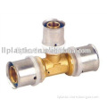 pex pipe brass press fitting reducing tee